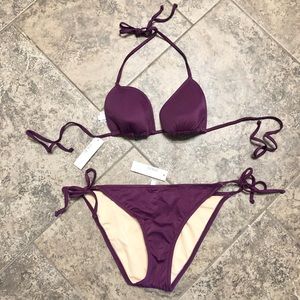 ❌SOLD❌J.CREW Dark Purple Adjustable String Bikini